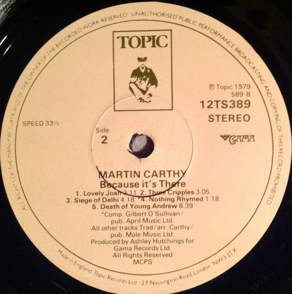 Martin Carthy : Because It's There (LP, Album)