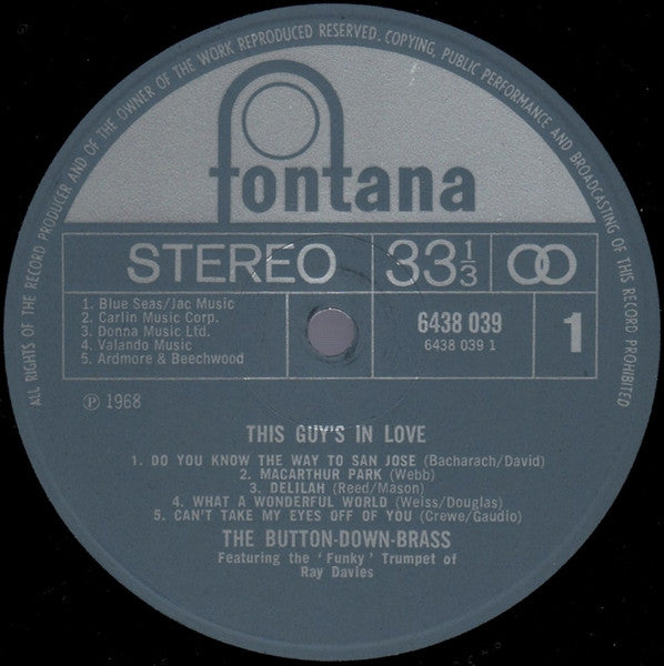 The Button Down Brass Featuring The 'Funky' Trumpet Of Ray Davies* : This Guy's In Love (LP, Album)