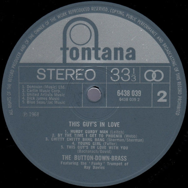 The Button Down Brass Featuring The 'Funky' Trumpet Of Ray Davies* : This Guy's In Love (LP, Album)