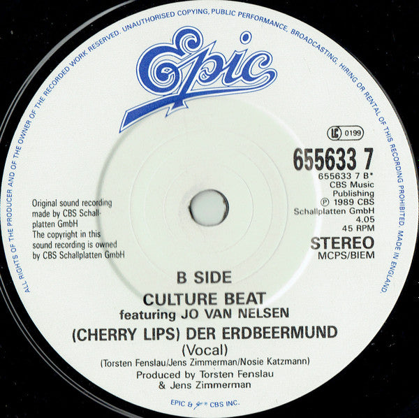 Culture Beat : (Cherry Lips) Der Erdbeermund (7", Single)