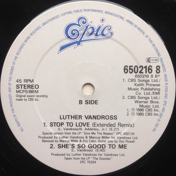 Luther Vandross : Give Me The Reason (12")