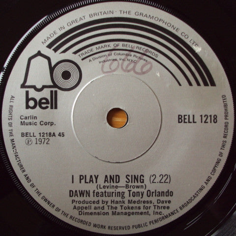 Dawn (5) : I Play And Sing (7", Single)