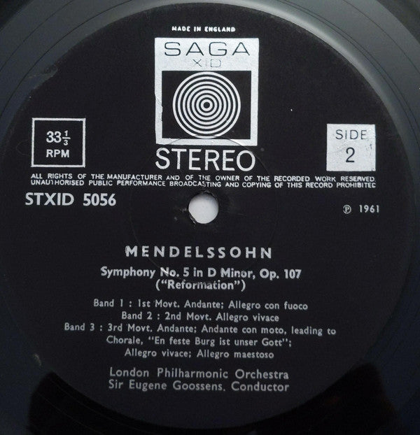 Felix Mendelssohn-Bartholdy : The Italian, The Reformation Symphonies (LP)