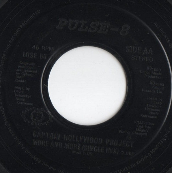 Captain Hollywood Project : More And More (7")