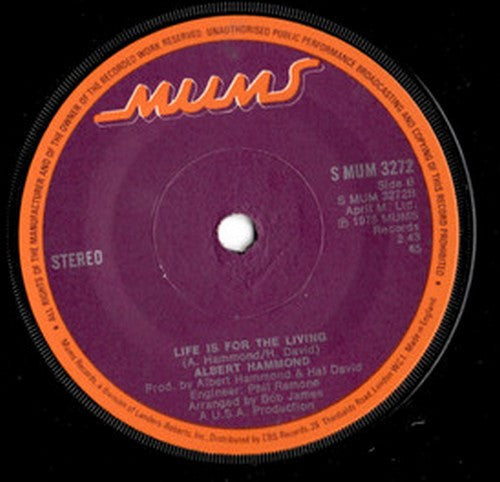 Albert Hammond : Lay The Music Down (7")
