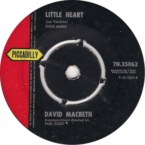 David MacBeth : Roses Are Red (My Love) (7")