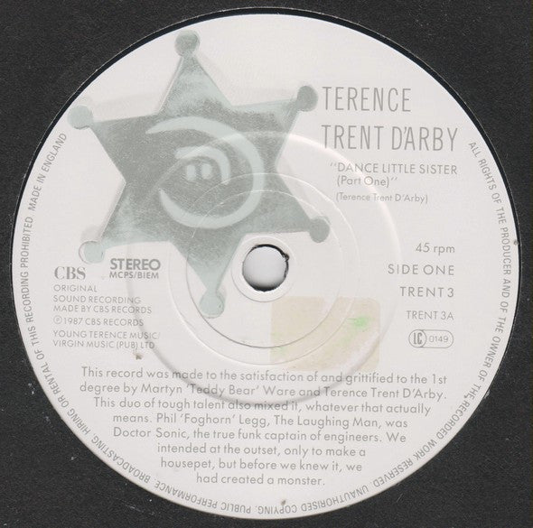 Terence Trent D'Arby : Dance Little Sister (7", Single)