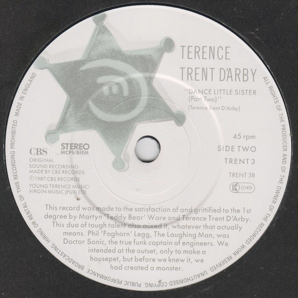 Terence Trent D'Arby : Dance Little Sister (7", Single)
