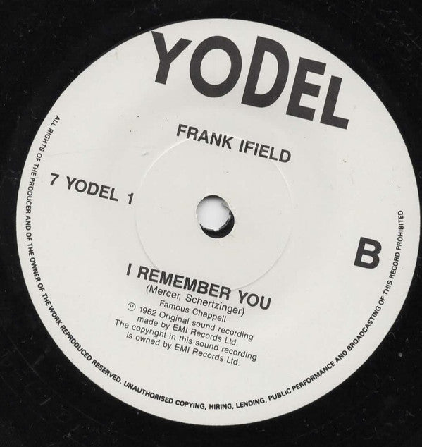 Frank Ifield Featuring The Backroom Boys (3) : The Yodeling Song (Remix) (7", Single, Pap)