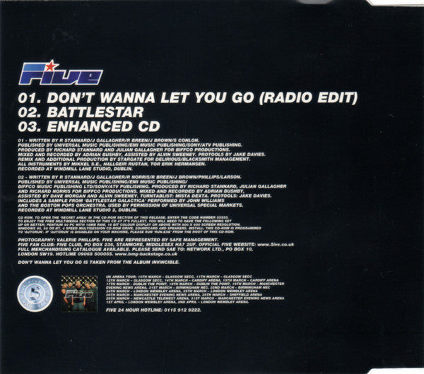 Five : Don't Wanna Let You Go (CD, Single, Enh)