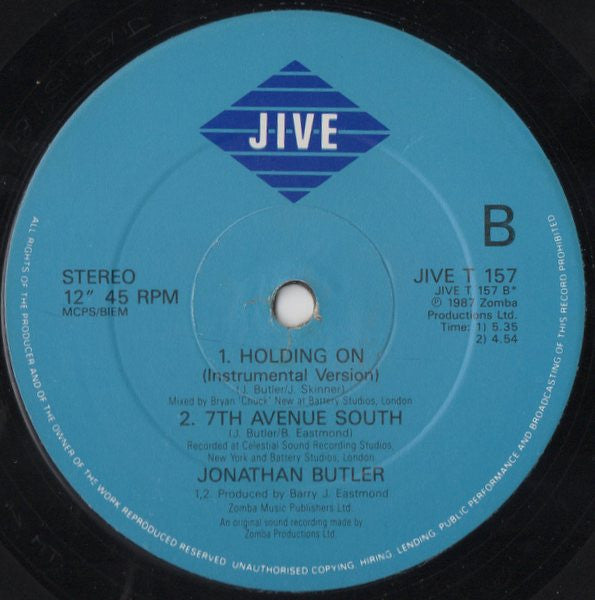 Jonathan Butler : Holding On (12", Single)