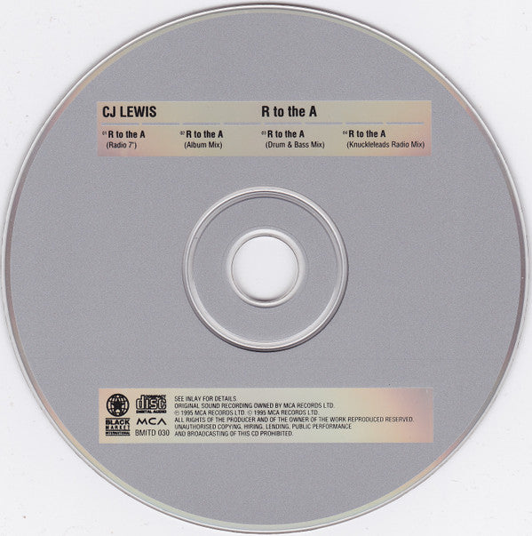 CJ Lewis : R To The A (CD, Single)
