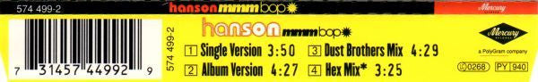 Hanson : Mmm Bop (CD, Single, PMD)