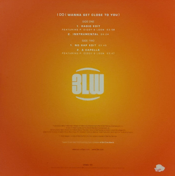 3LW Featuring P. Diddy & Loon : I Do (Wanna Get Close To You) (12", Promo)