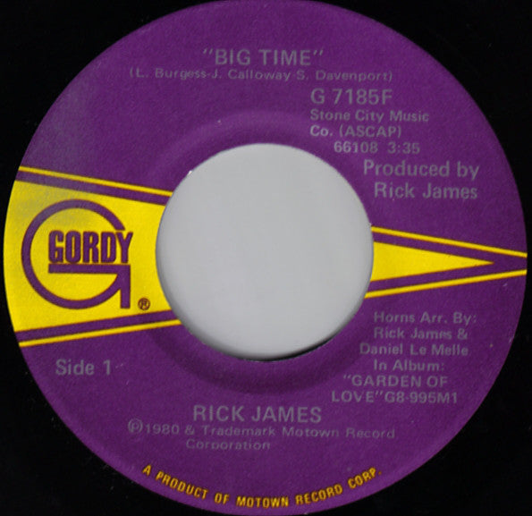 Rick James : Big Time (7", Single)