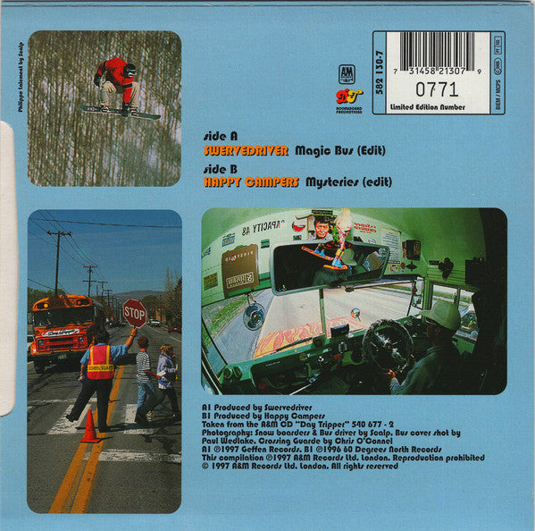 Swervedriver / Happy Campers : Magic Bus (7", Single, Ltd, Num)