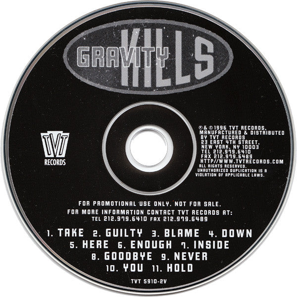 Gravity Kills : Gravity Kills (CD, Advance, Album, Promo)
