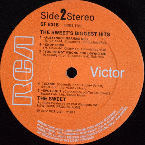 The Sweet : The Sweet's Biggest Hits (LP, Comp)