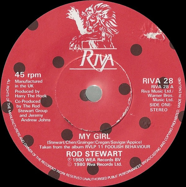 Rod Stewart : My Girl (7", Single)