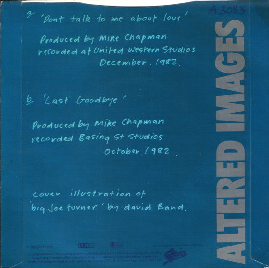 Altered Images : Don't Talk To Me About Love (7", Single, Pap)