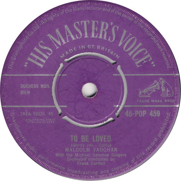 Malcolm Vaughan : To Be Loved (7")