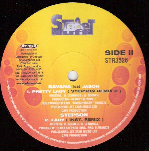 Savana (2) Feat. Jason (10) : Pretty Lady (12")