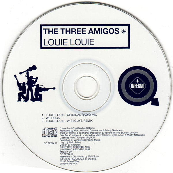 The Three Amigos : Louie Louie (CD, Single)