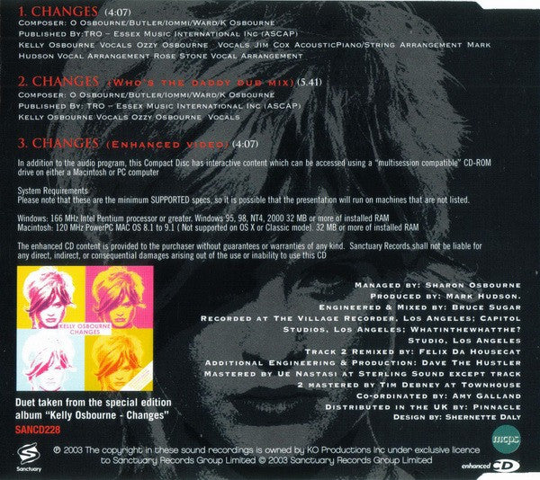 Ozzy* & Kelly Osbourne : Changes (CD, Single, Enh)