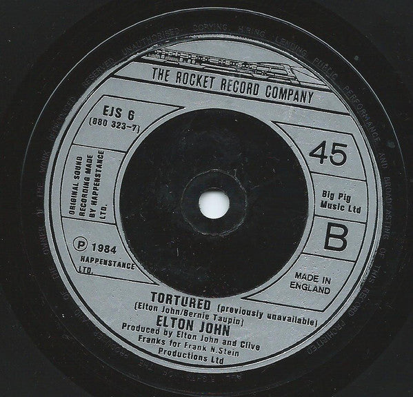 Elton John : Who Wears These Shoes (7", Single)