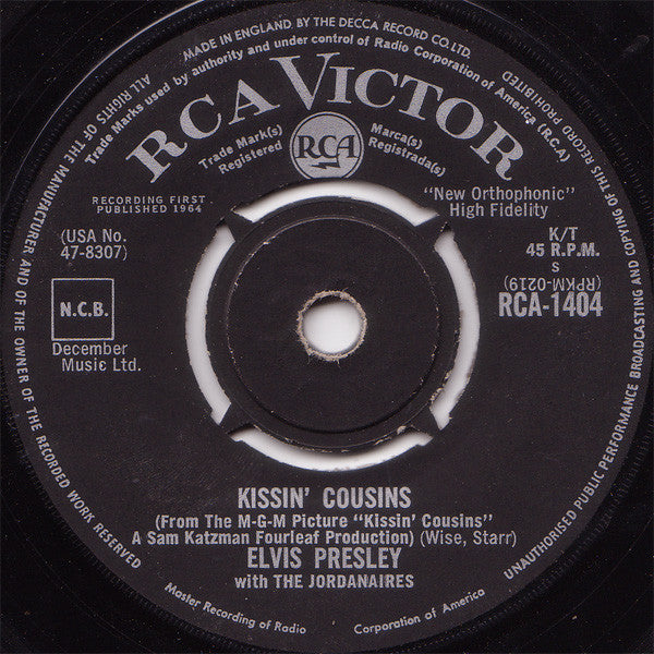 Elvis Presley With The Jordanaires : Kissin' Cousins (7", Single)