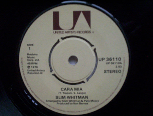 Slim Whitman : Cara Mia (7", Single)