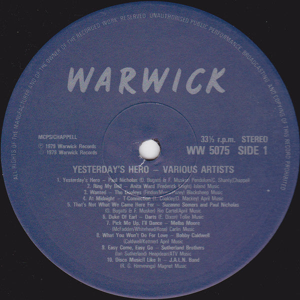 Various : Yesterday's Hero (LP, Comp)