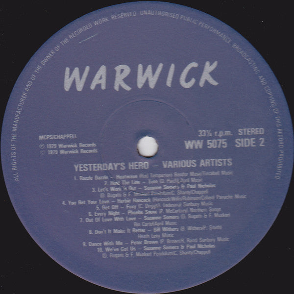 Various : Yesterday's Hero (LP, Comp)