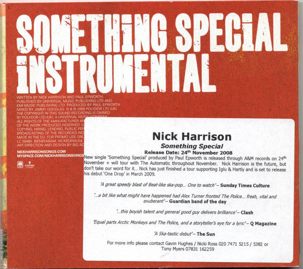 Nick Harrison (3) : Something Special (CD, Single, Promo)