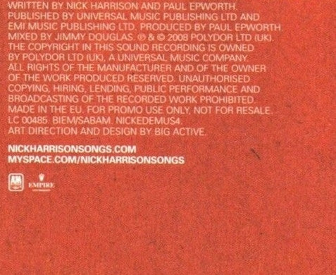 Nick Harrison (3) : Something Special (CD, Single, Promo)