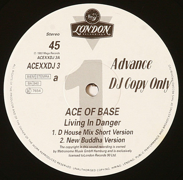 Ace Of Base : Living In Danger (12", Promo)
