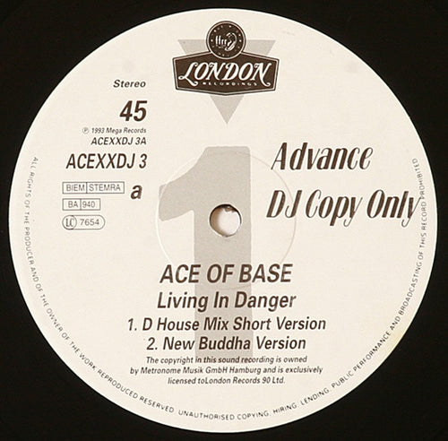 Ace Of Base : Living In Danger (12", Promo)