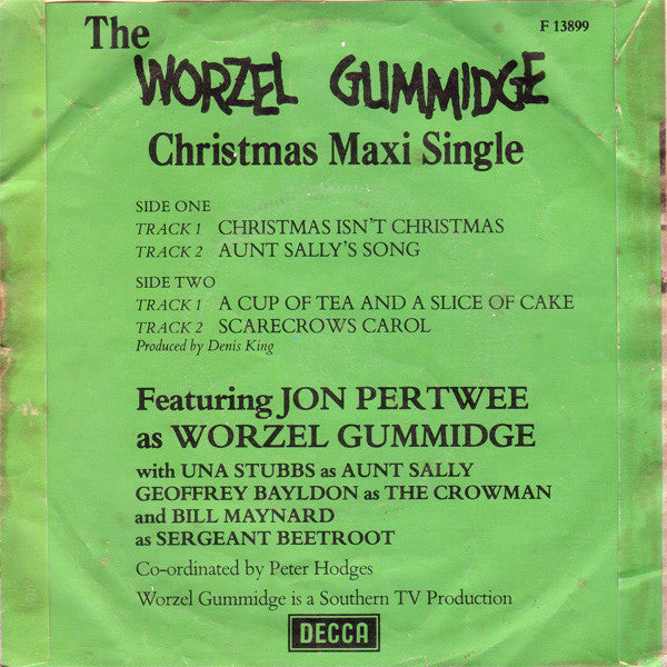 Jon Pertwee As Worzel Gummidge With Una Stubbs, Geoffrey Bayldon And Bill Maynard : The Worzel Gummidge Christmas Maxi Single (7", Maxi)