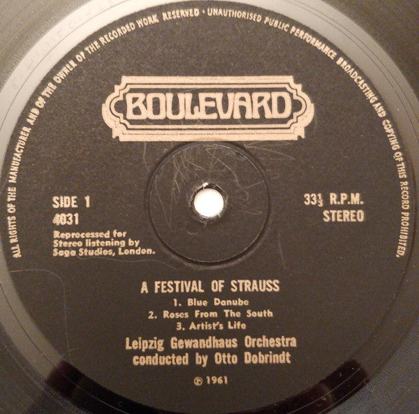 Johann Strauss Jr. : A Festival Of Strauss (LP)