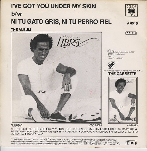 Julio Iglesias : I've Got You Under My Skin (7", Single)