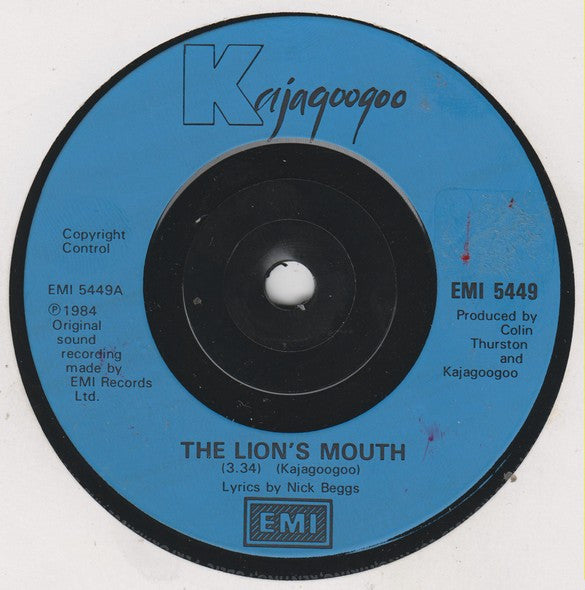 Kajagoogoo : The Lion's Mouth (7", Single, Blu)