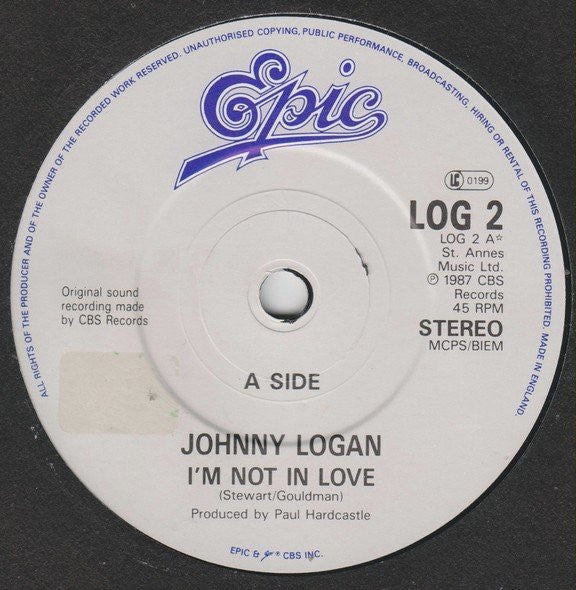 Johnny Logan : I'm Not In Love (7", Single)