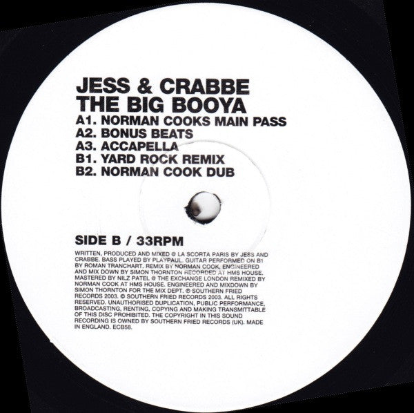 Jess & Crabbe : The Big Booya (12")