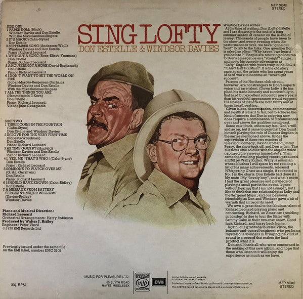 Don Estelle & Windsor Davies : Sing Lofty (LP, Album, RE)