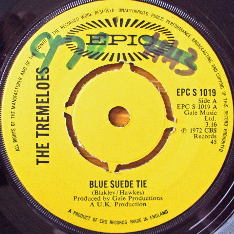 The Tremeloes : Blue Suede Tie (7", Single, Kno)