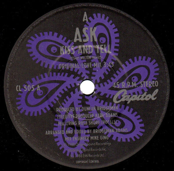 A.S.K. : Kiss And Tell (7", Single)