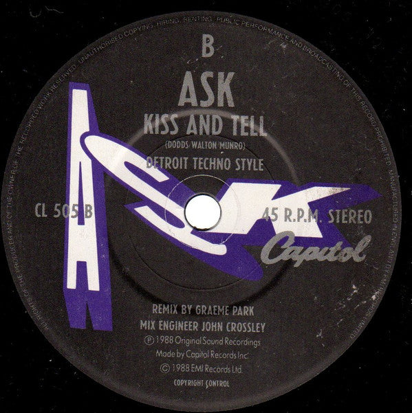 A.S.K. : Kiss And Tell (7", Single)