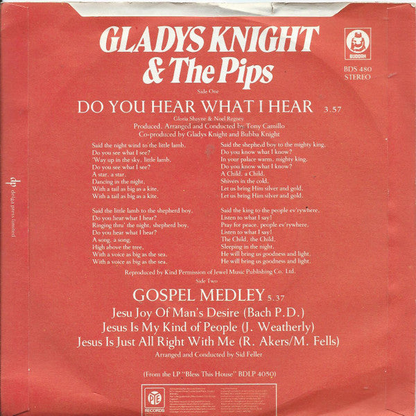 Gladys Knight And The Pips : Do You Hear What I Hear (7", Sol)