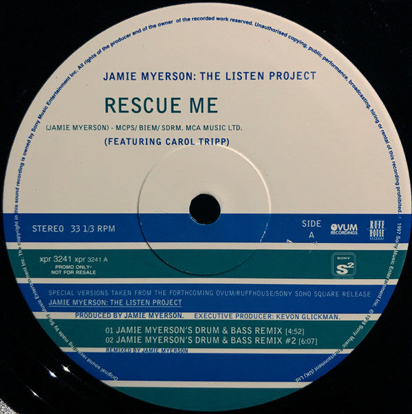 Jamie Myerson : Rescue Me (2x12", Promo)