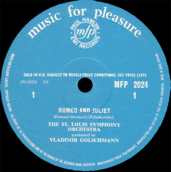 Pyotr Ilyich Tchaikovsky - Saint Louis Symphony Orchestra, Vladimir Golschmann : Romeo And Juliet (Fantasy Overture) / Francesca Da Rimini (Fantasy After Dante) (LP, Mono)